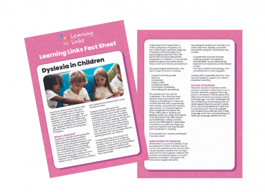 Dyslexia in Children Fact Sheet