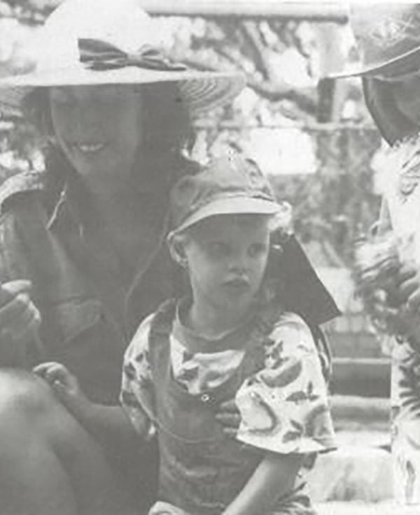 Learning Links Preschool children and teacher outside in 1993