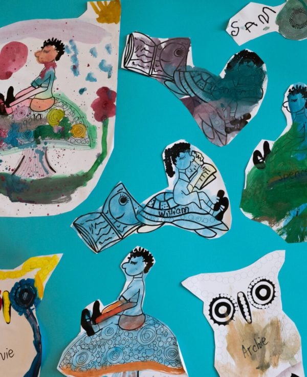 Paintings of Learning Links' RAP artwork by Preschool students