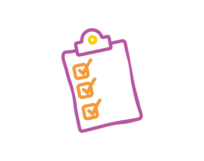 hand drawn illustration of a clipboard with a checklist on it